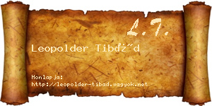 Leopolder Tibád névjegykártya